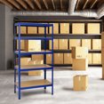 thumbnail image 3 of Gymax 2PCS 72'' Steel 5-tier Garage Shelf Metal Storage Adjustable Unit Blue, 3 of 9