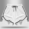 thumbnail image 3 of asjyhkr Plus Size Mens Biking Shorts 2 in 1 Elastic Waist Drawstring Gym Shorts Lightweight Quick Drying Running Shorts, 3 of 5