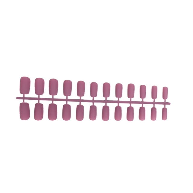 1 Set Glue on Nails Medium Length Files Square Style Stick Full Cover Wraps Art Decals Artificial Beauty Tool Manicure Kit Decorations 24
