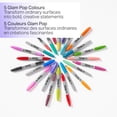 thumbnail image 2 of Marqueurs permanents Sharpie Glam Pop, pointe fine, couleurs assorties, 5 unités, 2 of 6