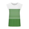 thumbnail image 4 of Scyoekwg Débardeurs Décontractés pour Femmes Débardeurs à Col Rond Hauts Sans Manches Hauts pour Dames Camisoles T-Shirts à Rayures Patchwork T-Shirt Graphique Ample Blouses Décontractées d'Été (Vert,P), 4 of 4