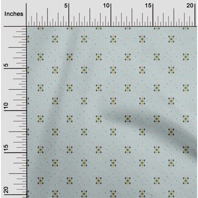 oneOone Cotton Flex Fabric Diamond & Triangle Geometric Decor Fabric Printed BTY 40 Inch Wide