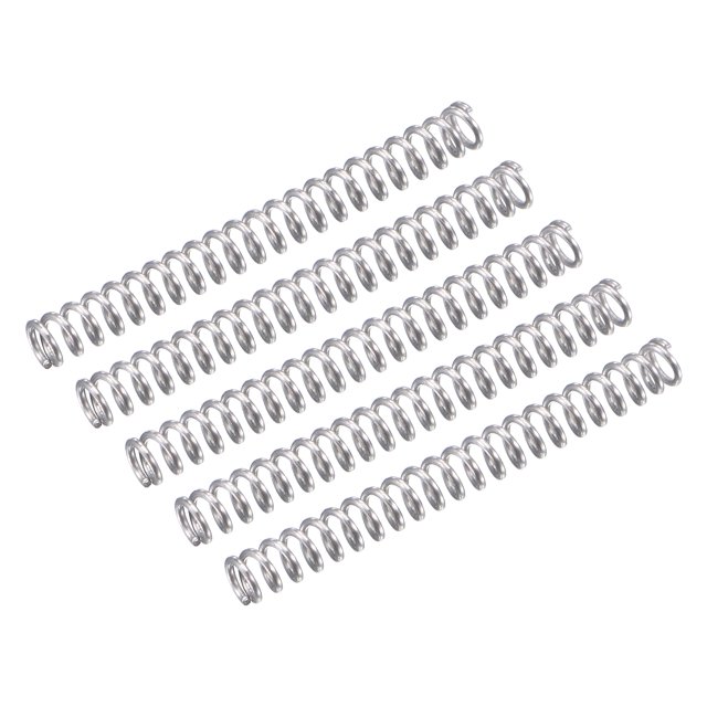 Unique Bargains Ressort de Compression, Lot de 5 en Acier Inoxydable 304, Diamètre 2 mm, Fil 0,3 mm, Longueur 15 mm