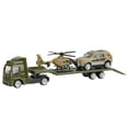 thumbnail image 1 of as show Military Flatbed Trailer Truck With Excavator Alloy Model Car Toy Set Window Box, 1 of 1