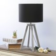 thumbnail image 3 of Simple Designs Interlocked Triangular Gray Wood Table Lamp with Black Fabric Shade, 3 of 4