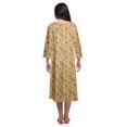 thumbnail image 3 of Moomaya Robe de Nuit Imprimée Longueur Genou en Coton avec Bordure en Dentelle Manches 3/4 pour Femmes, 3 of 5