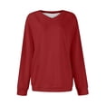 thumbnail image 4 of Chandails en Molleton Col en V pour Femmes Manches Longues Décontractées Tops Pull Oversize, 4 of 5
