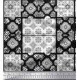 thumbnail image 3 of Soimoi Crepe Silk Fabric Check & Quatrefoil Patchwork Print Fabric by the Yard 42 Inch Wide, 3 of 3