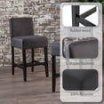 thumbnail image 4 of Counter Height Bar Stools Set of 2, Bar Stools with Footrest, Linen Fabric Upholstered Barstools with Back and Solid Wood Legs for Kitchen Island, Dining Room,Pub,Dark Gray, 4 of 5