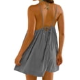 thumbnail image 3 of Sentmoon Robe Maxi Grande Taille Élégante Sans Manches à Col Rond Robe Soleil Grande Taille Printemps Couleur Unie Coupe Régulière à Bretelles Spaghetti Robe de Plage Tendance pour Voyage et Vacances Gris P, 3 of 5