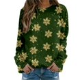 thumbnail image 1 of Bmisegm T-Shirt à Manches Longues pour Femmes, Imprimé, Décontracté, Vert TG, 1 of 5