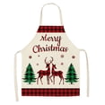 thumbnail image 1 of Oleegame 1PC Pretty Apron Christmas Kitchen Cooking Aprons Plaid Aprons Adjustable Buffalo Plaid Baking Apron, 1 of 7