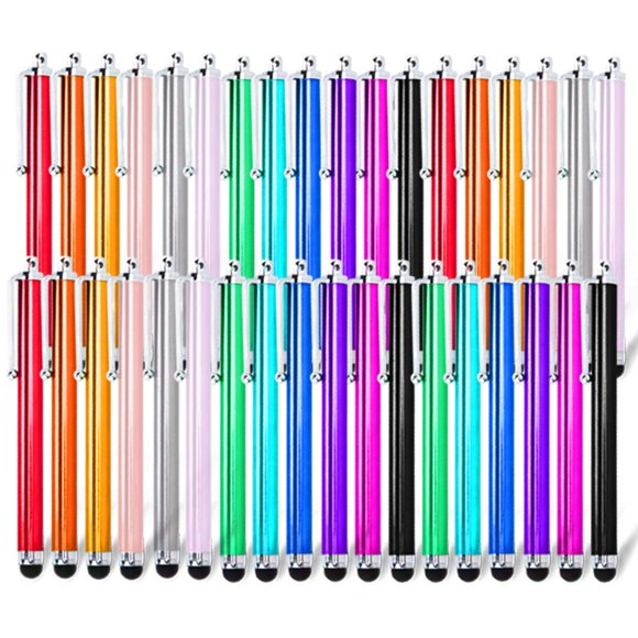 Briout Stylos pour Écrans Tactiles, 36 Packs de Stylets Capacitifs pour Écrans Tactiles, Stylets Haute Précision Compatibles avec Tous les Écrans Tactiles Universels (12 Multicolores)