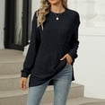 thumbnail image 2 of yoeyez Tunique en Tricot pour Femmes, Chandails à Manches Torsadées Patchwork, Col Ras du Cou Raglan, Chemises à Manches Longues, Hauts Mode Automne 2024, Noir, TTG, 2 of 6