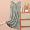 thumbnail image 2 of Diufon Robe de Pyjama pour Femme Été Mince Respirante Sans Manches Col Ras du Cou Chemises de Nuit Décontractées Amples Vêtements de Nuit pour la Maison, 2 of 6