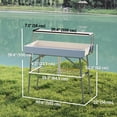 thumbnail image 3 of Outsunny 2-Tier Folding Ice Table with Drain, Outdoor Cooler Table, White, 3 of 10