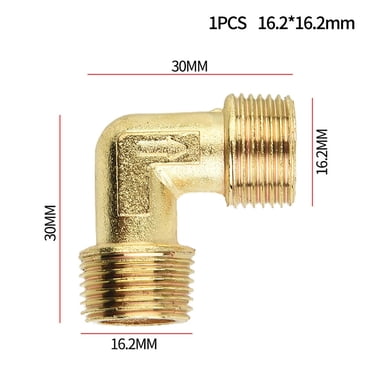BTOER Air Compressor Pump Elbow Unloader Valve Thread Brass 16.5mm Male To Male Check Valve Elbow Coupler Replacement For Air Pump