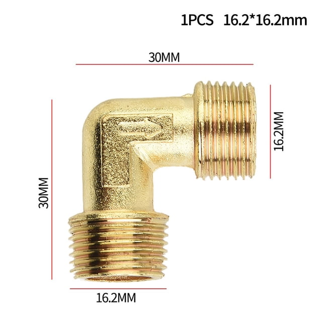 BTOER Air Compressor Pump Elbow Unloader Valve Thread Brass 16.5mm Male To Male Check Valve Elbow Coupler Replacement For Air Pump