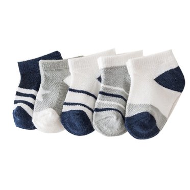 Chaussettes pour Bébé en Coton Antidérapantes 5 Paires Étoiles Rayées Chaussettes pour Nouveau-Né Chaussettes Cheville pour Nourrisson