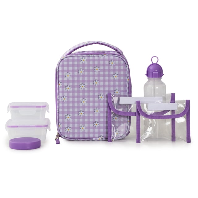 Jetstream Ensemble 7 Pièces Sac à Lunch Isotherme pour Enfants, Boîte à Lunch