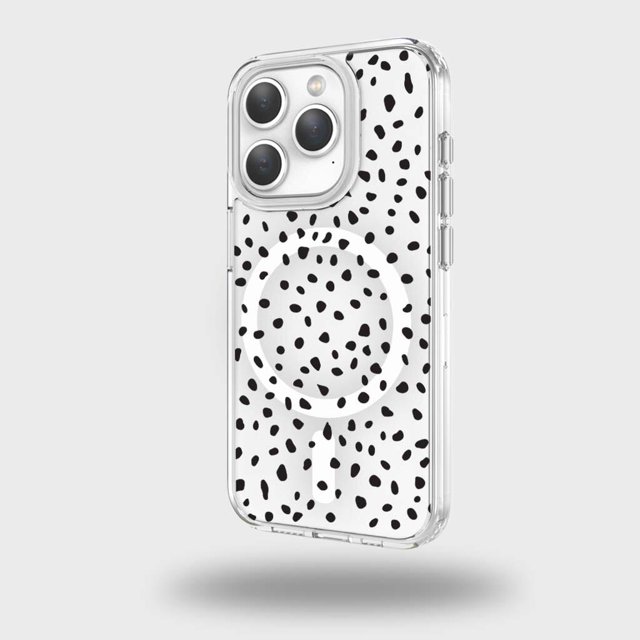 Caseco iPhone 15 Pro Max Case With Mag-Safe - White Polka