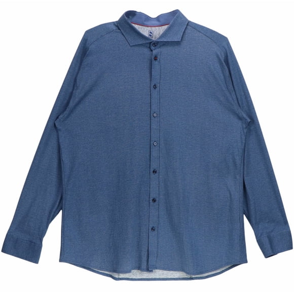 Desoto Men's Blue Cotton Long Sleeve Polo - XXL