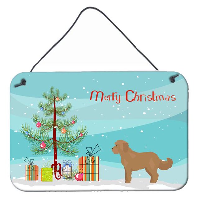 Carolines Treasures CK3822DS812 Tan Cockapoo Christmas Tree Wall or Door Hanging Prints