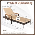 thumbnail image 3 of Costway 1PCS Patio Rattan Chaise Lounge Outdoor Reclining Lounger Chair with Wood Armrests Mix Brown,Beige, 3 of 9