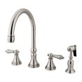 thumbnail image 1 of Kingston Brass Governor 8" Deck Mount Kitchen Faucet with Brass Sprayer, 1 of 4