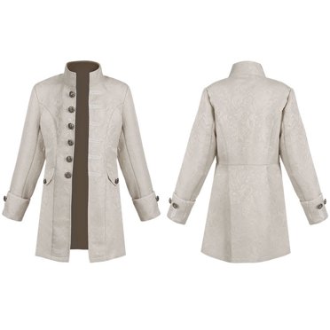 PMVFHDE Manteaux d'Hiver pour Tout-Petits Garçons Vestes Steam Punk Pi Classique Gothique Manteau à Queue d'Aronde pour École Musical Blanc, 12-14 Ans