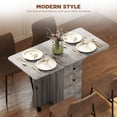 thumbnail image 4 of HOMCOM Table à Manger Pliable, Table à Abattants sur Roulettes, Chêne Gris Vieilli, 4 of 10