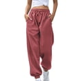 thumbnail image 4 of Birdeem Pantalon Long Droit Décontracté Uni à Taille Élastique pour Femmes, 4 of 5