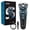 Blue, variant on Sejoy Men's Electric Shaver Razor for Men Face,Beard Trimmer,Portable Electric Rotary Shaver, 2 in 1 3 Head 4D Cordless Rechargeable,with Pop-Up Trimmer, Washable,Use for Home Travel,Royal Blue