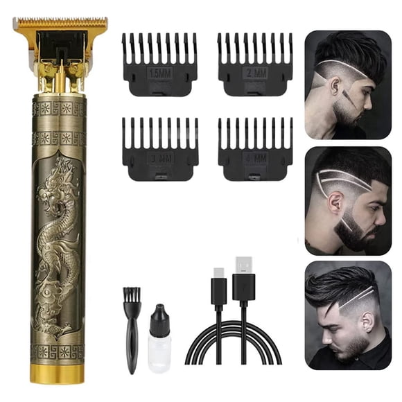 Cordless Hair Clipper, Zero Gapped T-Blade Trimmer Rechargeable Beard Trimmer, Professional Hair Clippers with 4 Guide Combs Hair Grooming Set for Men