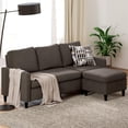 thumbnail image 3 of Zinus Hudson Convertible Modern Upholstered Sectional Sofa Couch with Reversible Ottoman, Dark Grey, 3 of 8