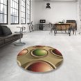 thumbnail image 4 of Ahgly Company Tapis d'Intérieur Lavable en Machine Carré Caramel Brun, 8 Pieds Carré, 4 of 7