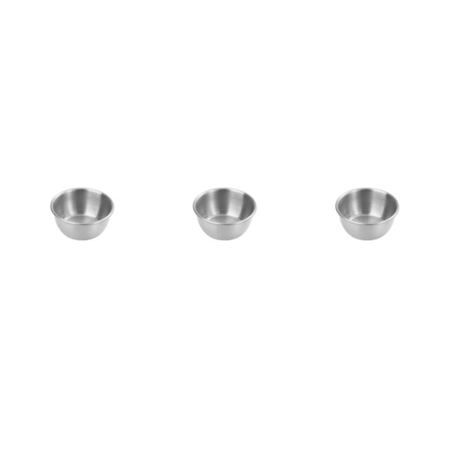 maskred Stainless Steel Condiment Sauce Cups Durable And Easy To Clean Any Occasion Dipping Bowl Multifunctional 5cm(sanding) 3Set