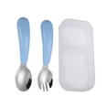 thumbnail image 1 of spellwife Stainless Steel Kids Tableware Set Spoon Fork Cartoon Car Shape Compartment Design Baby Bowl Cutlery for Kitchen Blue Fork Spoon/Box, 1 of 8