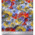 thumbnail image 1 of Soimoi Polyester Crepe Fabric Flower Artistic Print Sewing Fabric Yard 52 Inch Wide, 1 of 3