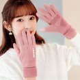 thumbnail image 1 of Suede Gloves Men's Winter Fleece Warm Riding Windproof Coldproof Anti-slip Couple Touch Screen Gloves for Women, 1 of 5