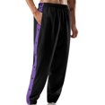 thumbnail image 2 of Faithtur Men's Tear Away Pants, Loose Fit Basketball Pants High Split Snap Button Sweatpants, 2 of 9