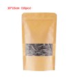 thumbnail image 1 of Transemion 10pcs Snack Bags Kraft Paper Window Paper Window Candy Bags Sealing Portable Cookie Bread Pouches 10*15 1Set, 1 of 6