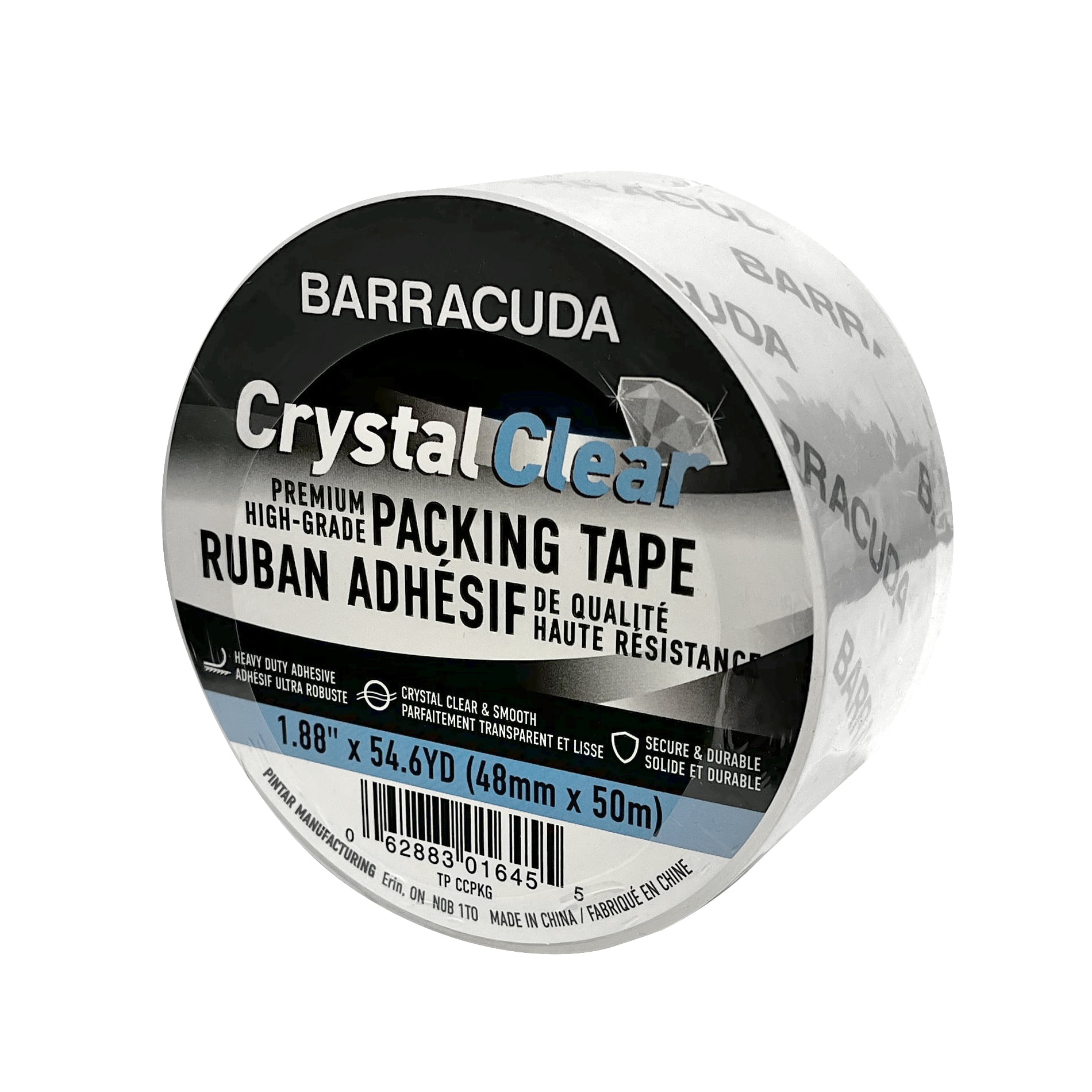 Pintar Manufacturing Corp. Barracuda Ruban Adhésif de qualité haute résistance Crystal Clear (48mm x 50m)