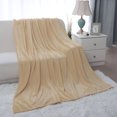 thumbnail image 1 of PiccoCasa 1 Pcs Home Warm Soft Microplush Fleece Solid Throw Blanket Camel Color 59" x 78", 1 of 10