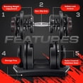 thumbnail image 3 of 90 Lb Adjustable Dumbbell: Adjusts From 10-90 Lbs, 17 Adjustable Weight Settings | Space Efficient Compact Design, Easily Switch Exercises Workouts | Dumbbells Weight Set for Fitness & Home Gym, 3 of 15