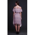 thumbnail image 4 of Bimba Damask Print Flutter Sleeve Womens Party Tunic Cold Shoulder Midi Dress-Medium, 4 of 6
