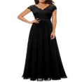 thumbnail image 1 of Women‘s Prom Maxi Dress Lace Patchwork Backless V Neck Elegant Evening Party Cocktail Dress, 1 of 6