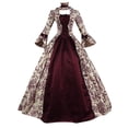 thumbnail image 2 of UPPADA Costumes Gothiques pour Femmes Robes Victoriennes à Manches Longues Robe Corset Grande Taille Robe Maxi Fluide Robe de Fête Robe Cocktail Robe de Mascarade à Lacets Jolies Robes de Bal, 2 of 3