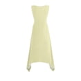 thumbnail image 4 of Ovzne Robes d'Été pour Femmes Robe d'Été Robes Sans Manches Col Rond Cordon Décontracté Volant Robe Mini Ligne A Robe Femme Liquidation, 4 of 7