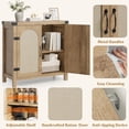 thumbnail image 1 of GloryStar 31.5'' Small Rattan Buffet Cabinet Offers Ample Storage with Doors and Adjustable Shelves, Boho Farmhouse Coffee Bar Sideboard with Handle for Kitchen and Living Room Use, 1 of 7